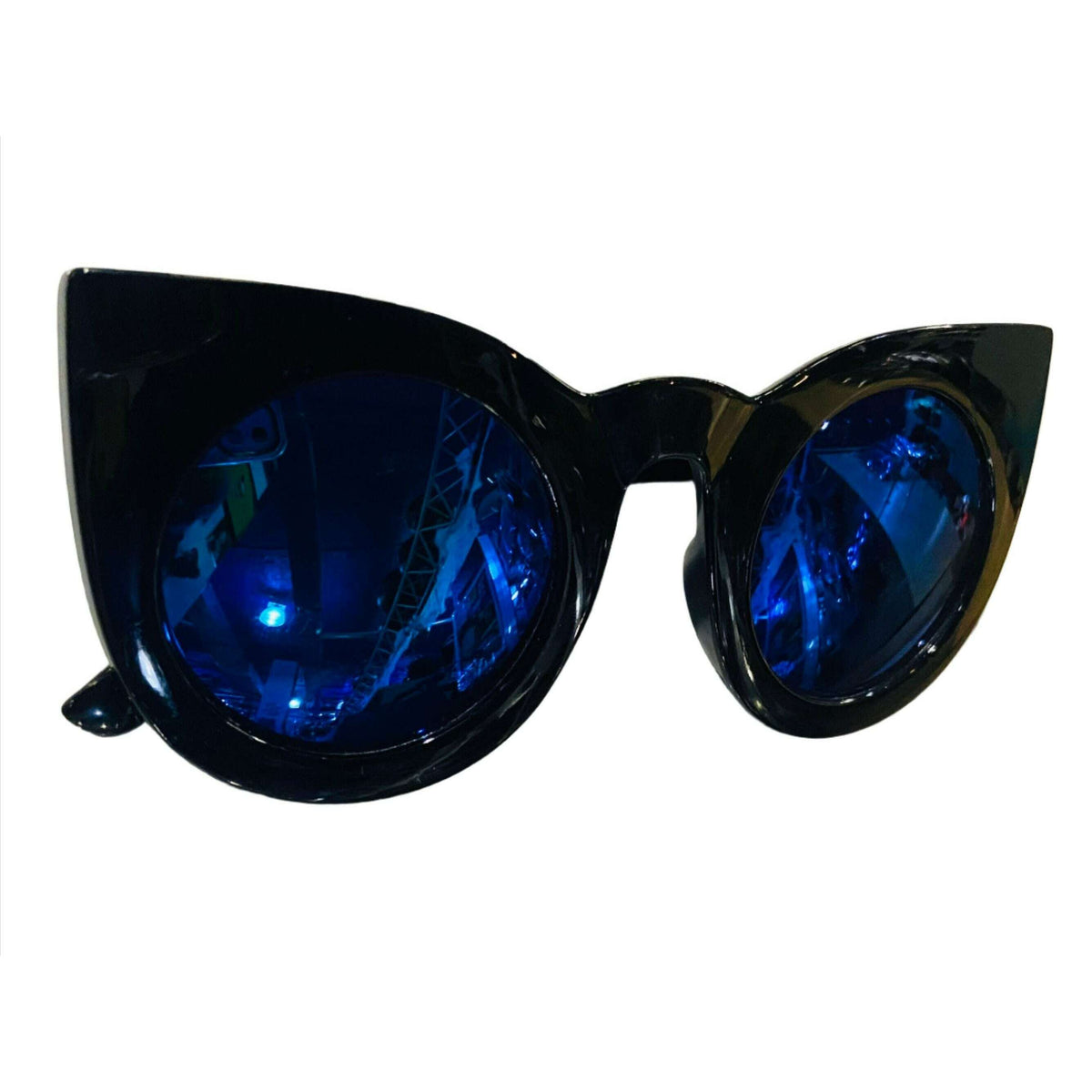 Thick Cat Eye Reflective Sunglasses