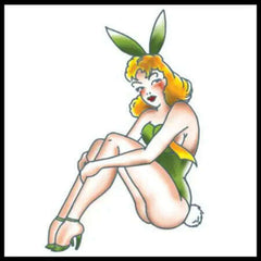 Tinsley Pin Up Bunny Girl Temporary Tattoo Transfers