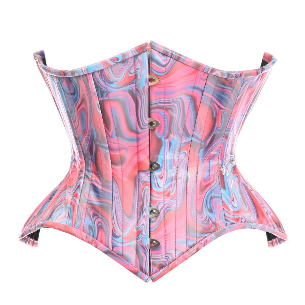 Top Drawer Retro Swirl Steel Boned Curvy Cut Underbust Cincher Corset