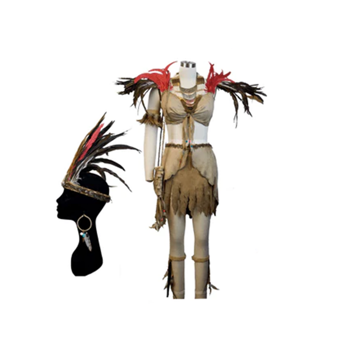 Premiere Handmade Tribal Woman Adult Costume w/ Jewelry and Headdress