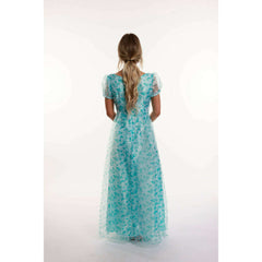 Turquoise Regency Adult Puffy Sleeve Dress