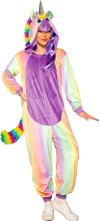 Rainbow Unicorn Adult Costume Jumpsuit