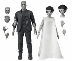 Universal Monsters - 7” Scale B&W Bride of Frankenstein 90th Anniversary The Monster & His Mate Action Figure Set