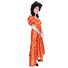 Upper Class Bright Orange Regency Adult Costume