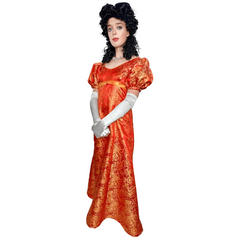 Upper Class Bright Orange Regency Adult Costume