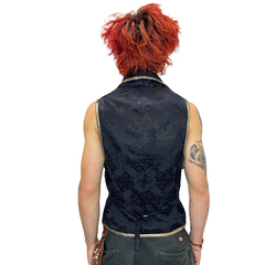 Men's Handmade Black and Gold Suit Vest
