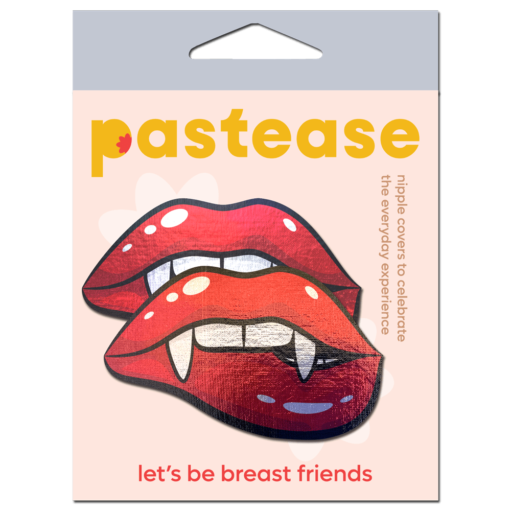 Vampire Fangs Pasties Red Holo Biting Lip Nipple Covers AbracadabraNYC vampire-fangs-pasties-red-holo-biting-lip-nipple-covers-abracadabranyc