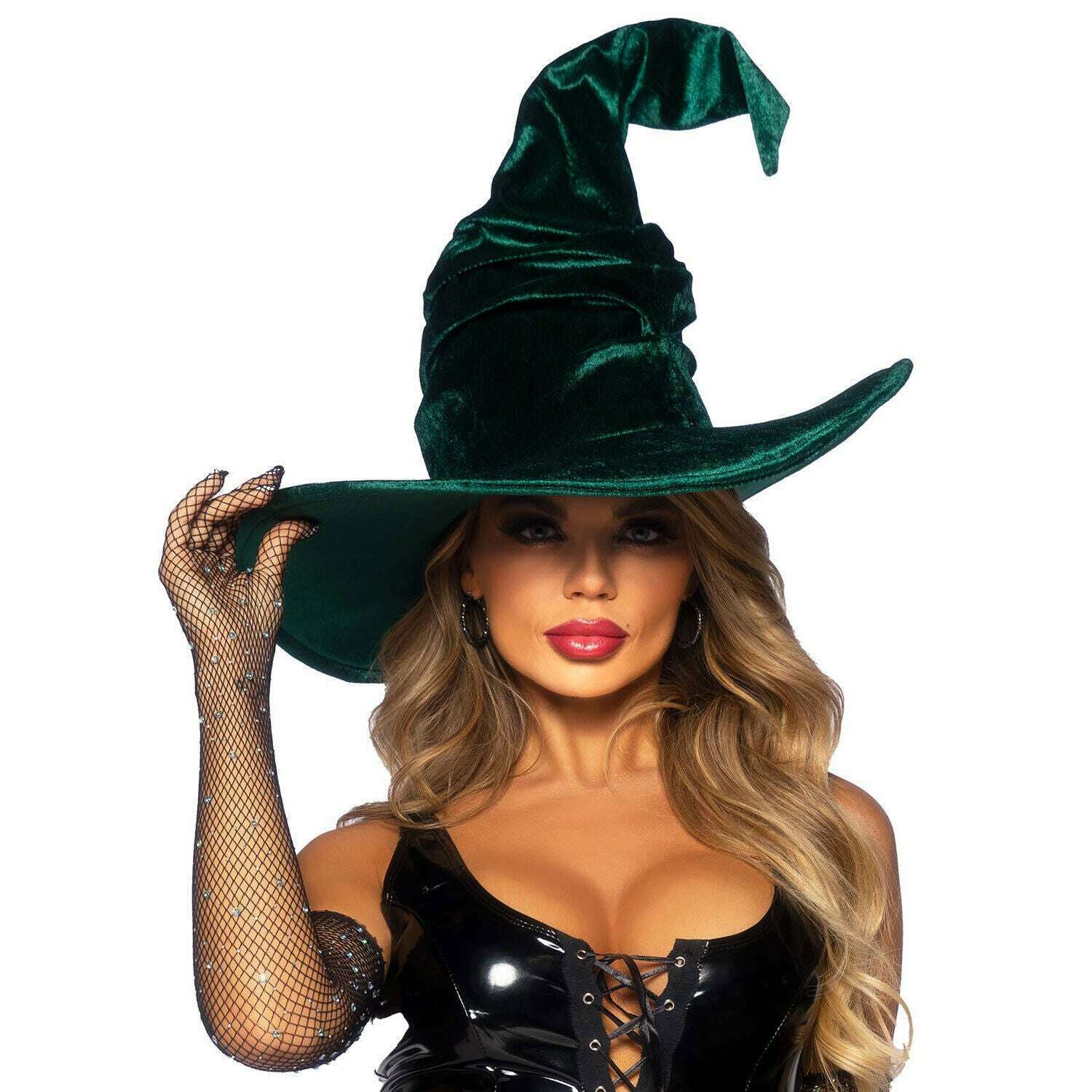 Velvet Ruched Witch Hat