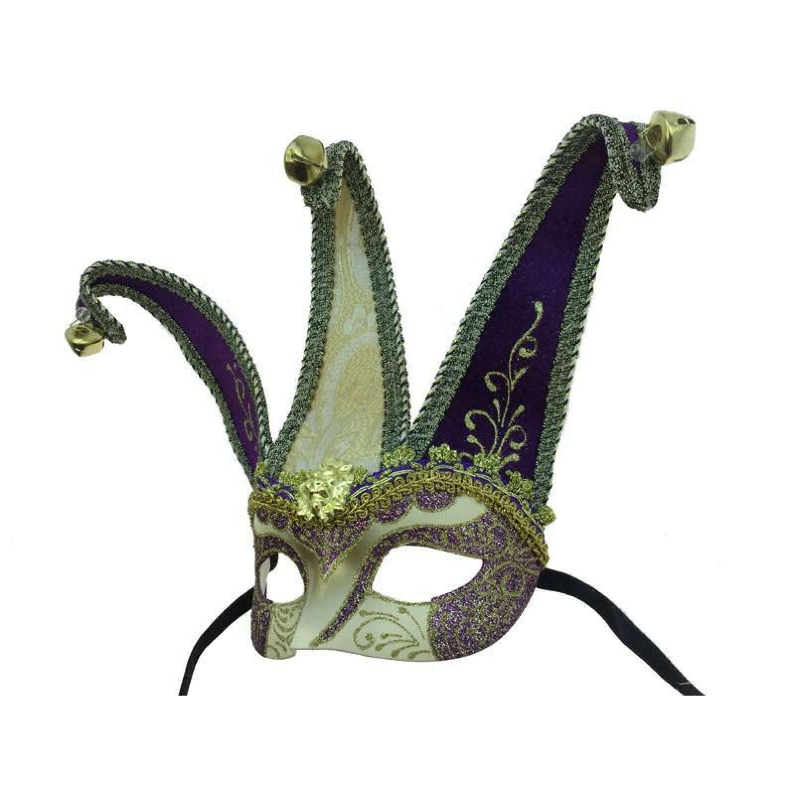 Venetian Jester Mask w/ Bells