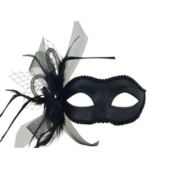 Venetian Mask with Bow and Feathers