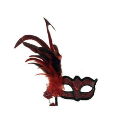 Venetian Mask with Flower and Stick