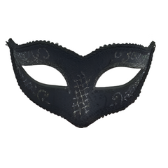 Zaneta Venetian Black Glitter Mask