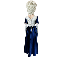 Royal Blue and White Victorian Women's Costume