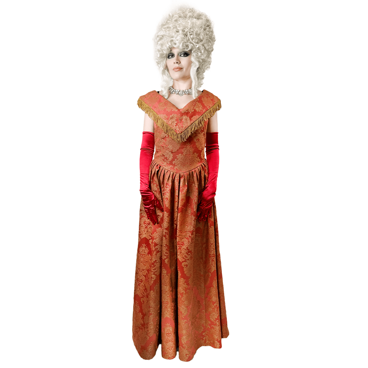 Victorian Red and Gold Women's Costume