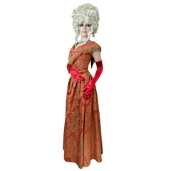 Victorian Red and Gold Women's Costume