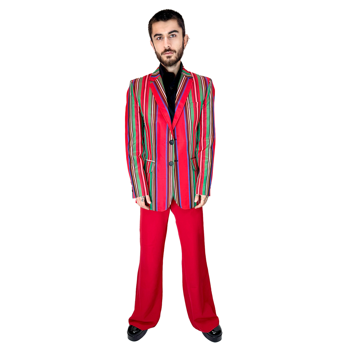 1970s Ultra Hip Multicolor Striped Men's Costume