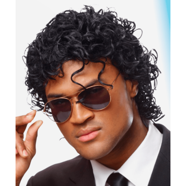 Wet Look Pop Star Black Unisex Wig