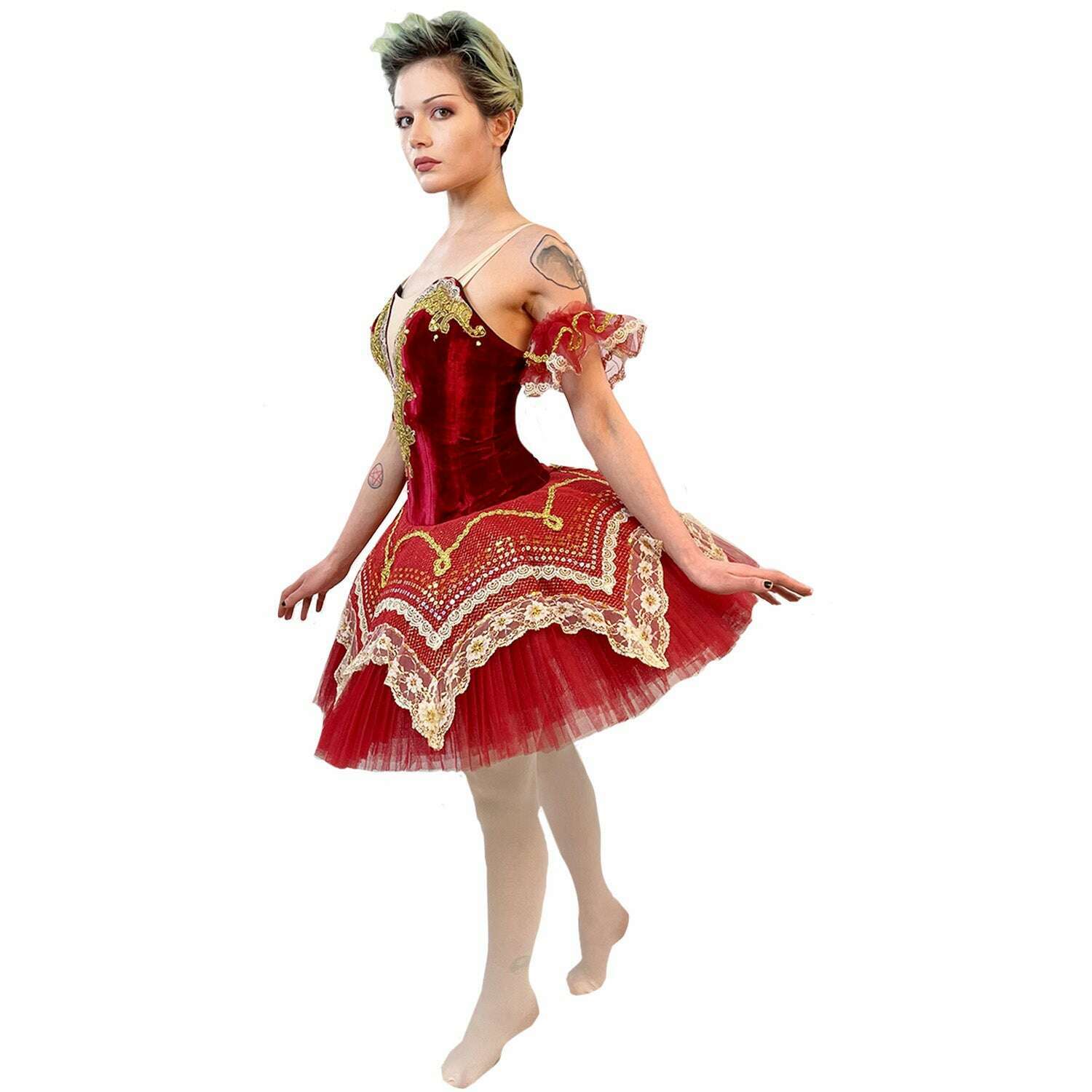 Whimsical Red Swan Tutu Adult Ballet Costume Rent / Large