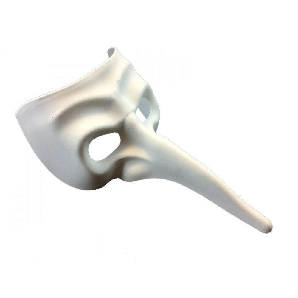 White Long Nose Venetian Mask