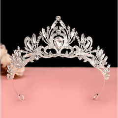 White/Silver Baroque Rhinestone Tiara