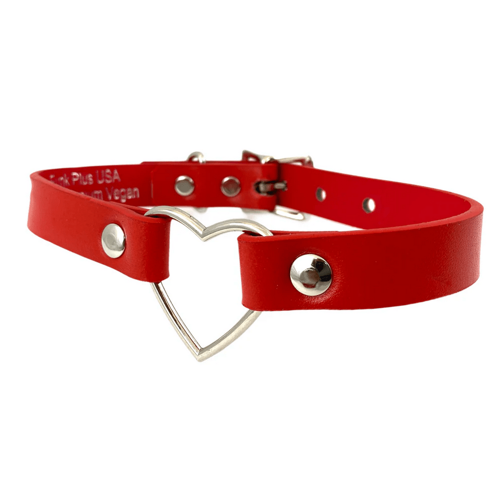 Wide Heart Ring Bondage Choker