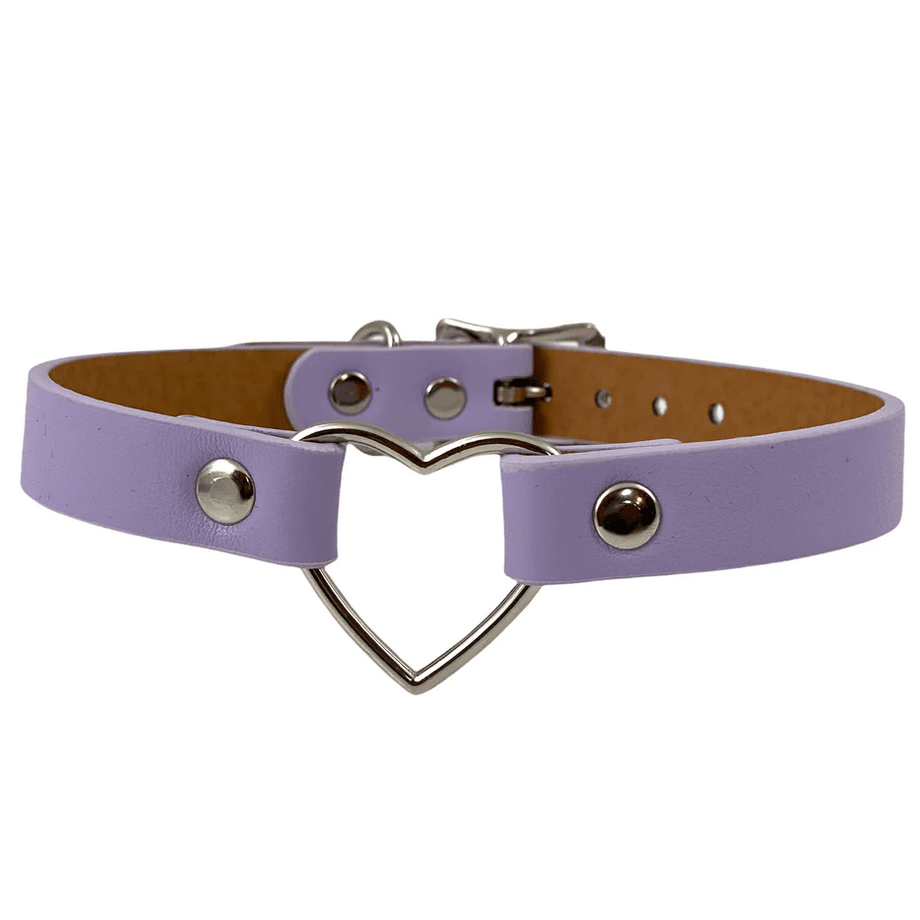 Wide Heart Ring Bondage Choker