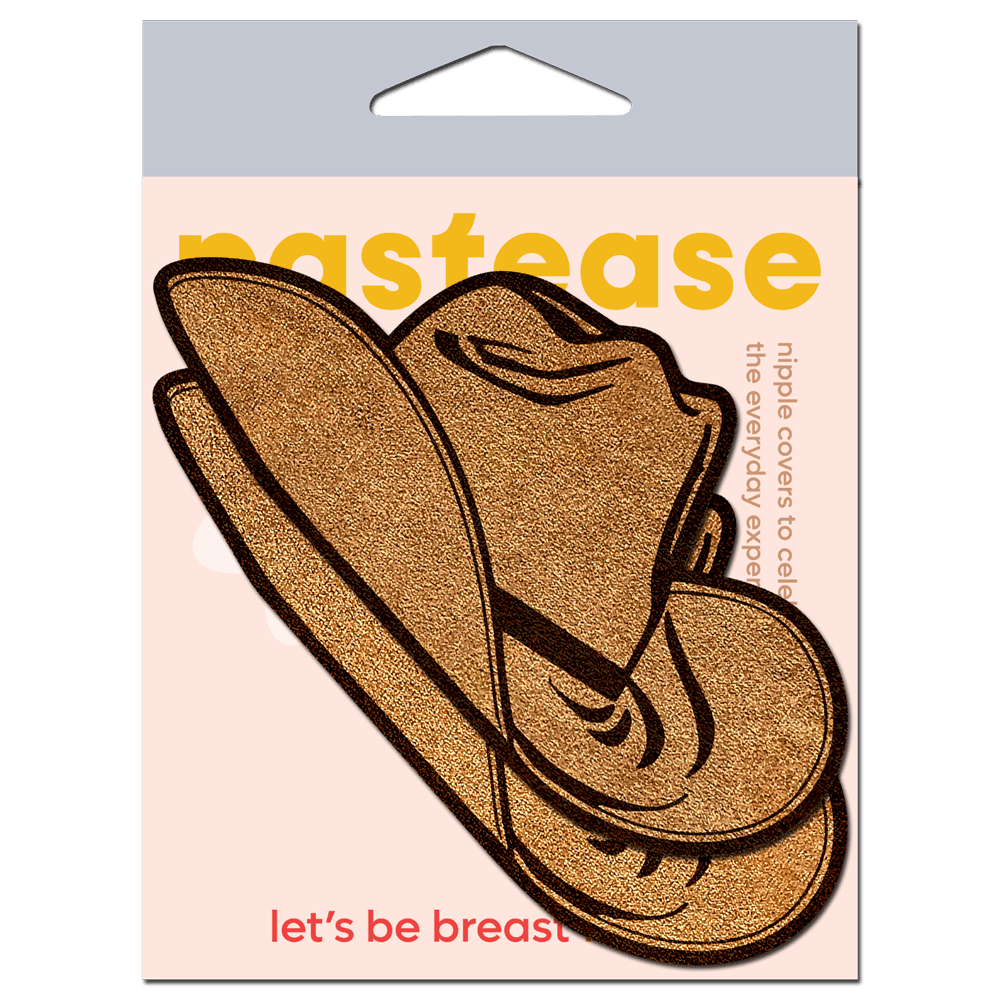 Wild West Brown Suede Cowboy Hat Pasties