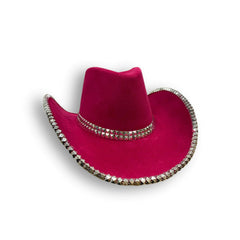 Wool Like Festival Cowboy Hat w/ Studded Trim