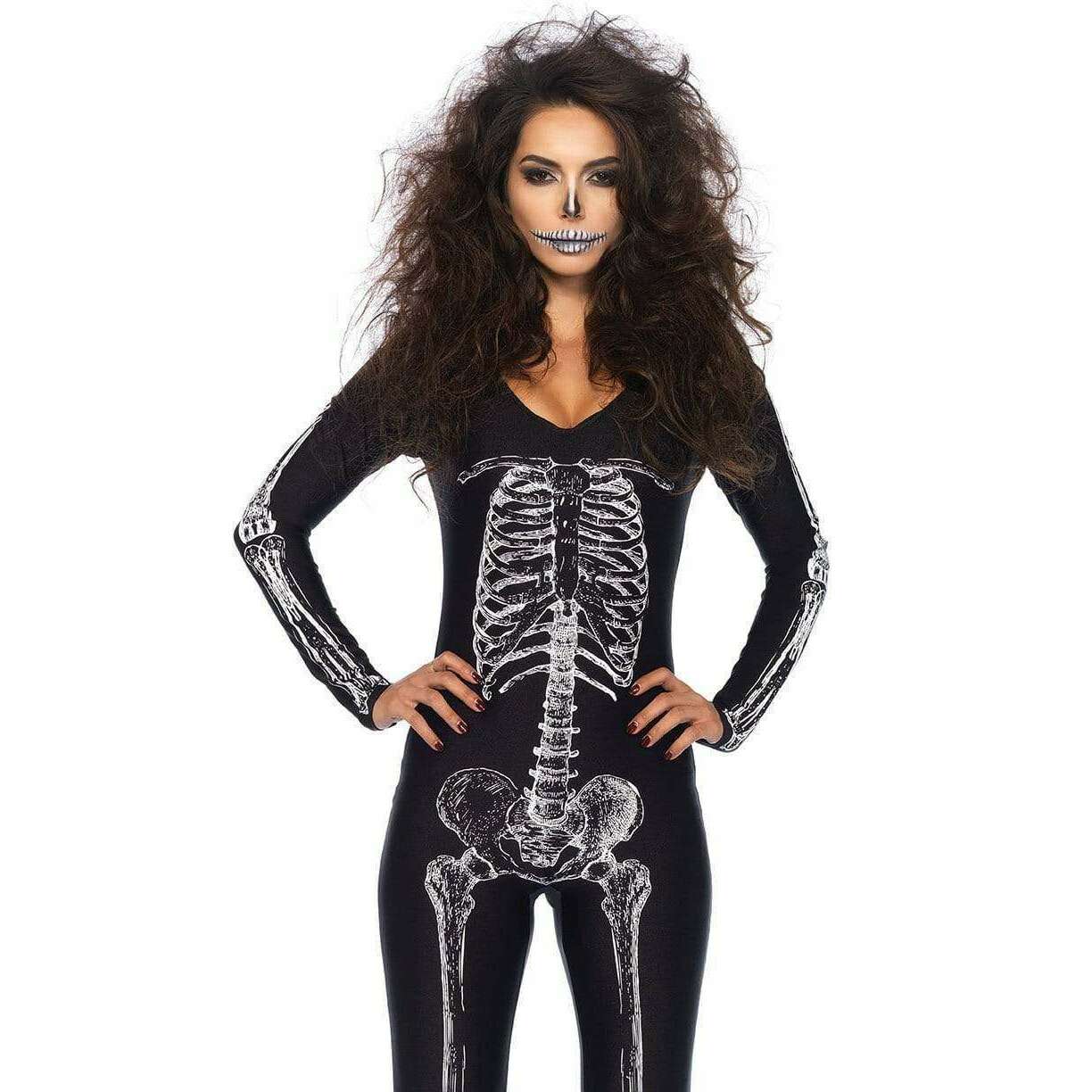 X-Ray Skeleton Catsuit Unitard Adult Costume