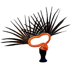 22-44" Orange Heart Feather Headpiece