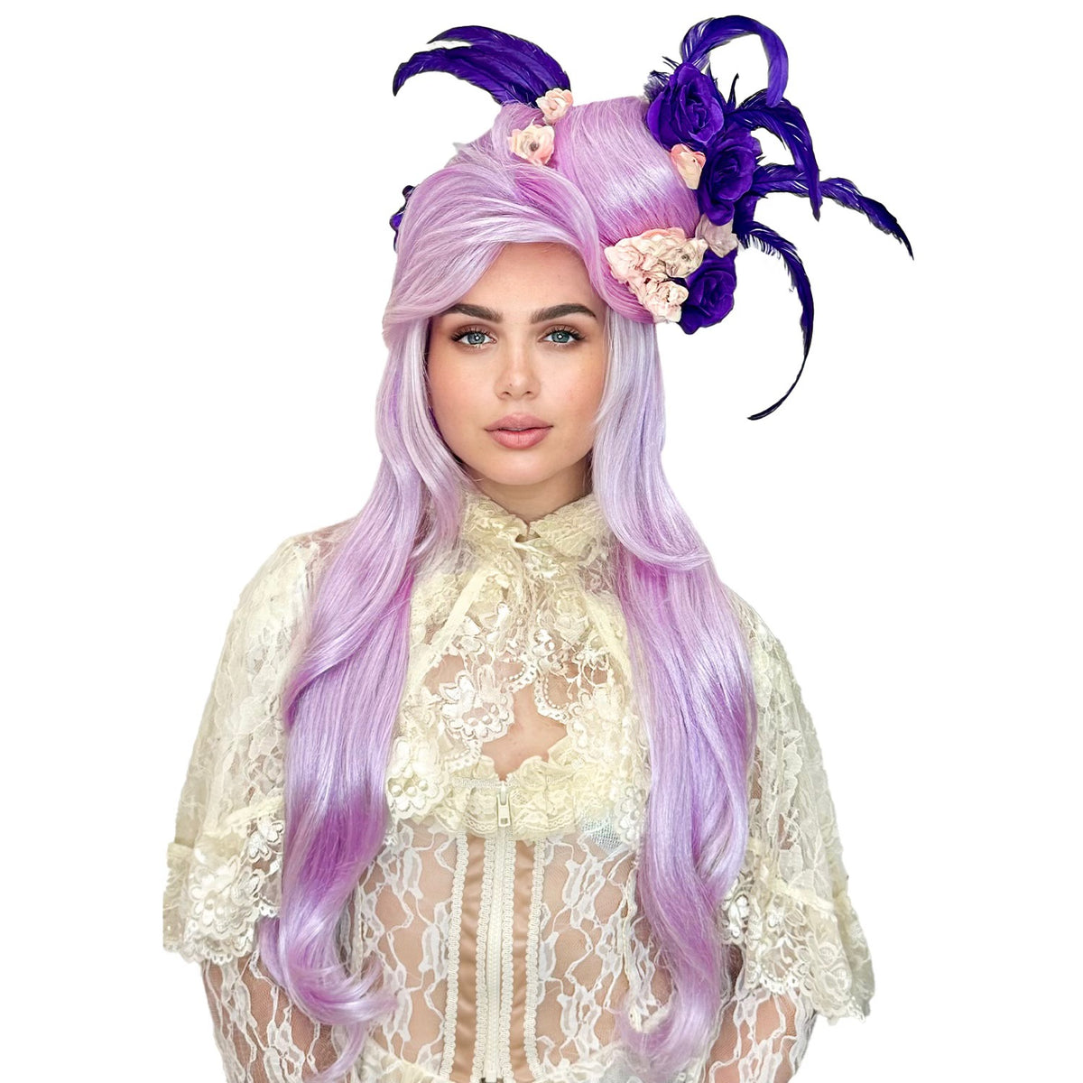 Sara Deluxe Long Lilac Beehive Wig