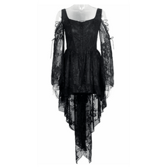 Black Off-Shoulder Dress with Lace