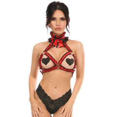 Kitten Collection Red & Black Lace Bra Top Body Harness