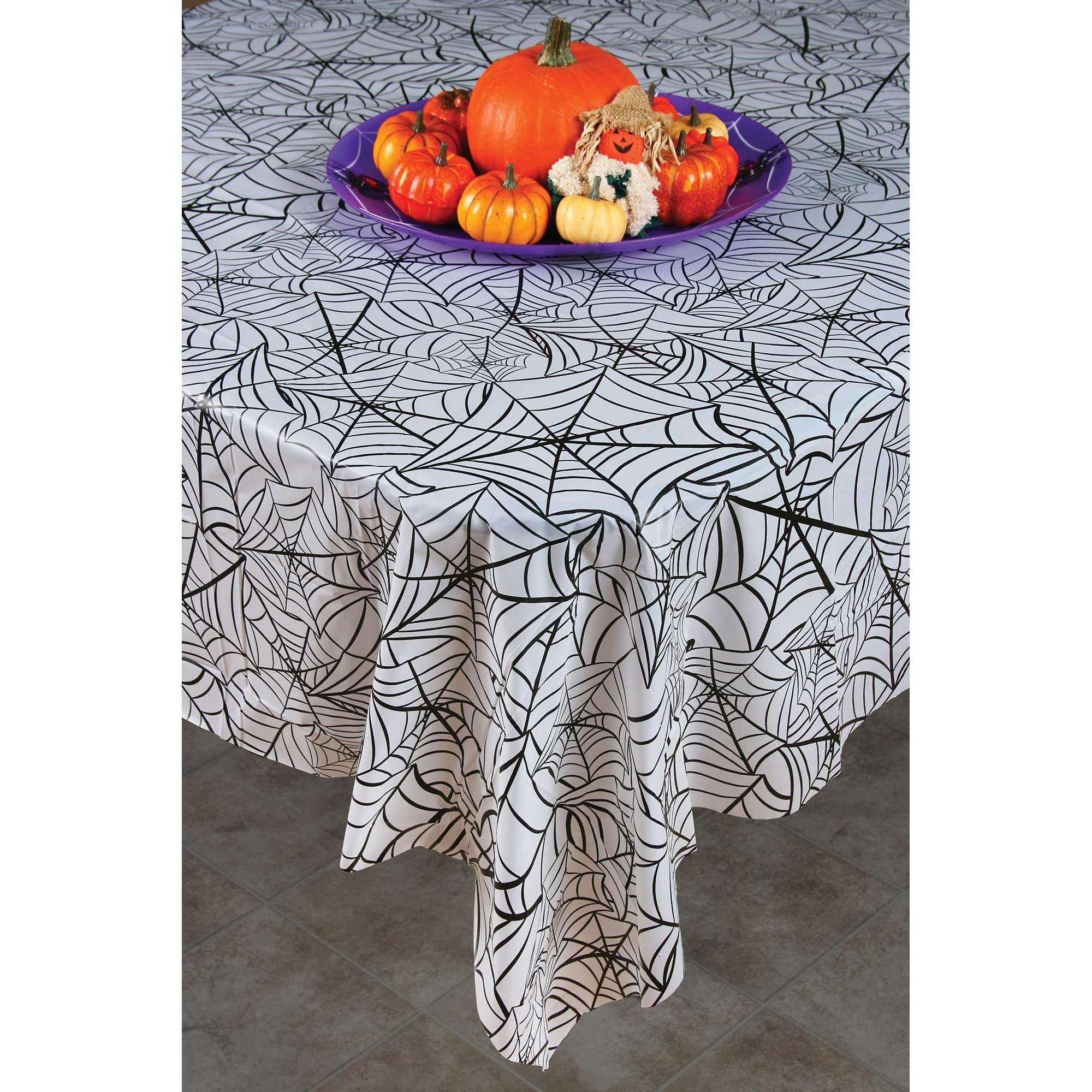 Halloween Themed Spiderweb Pattern Tablecloths
