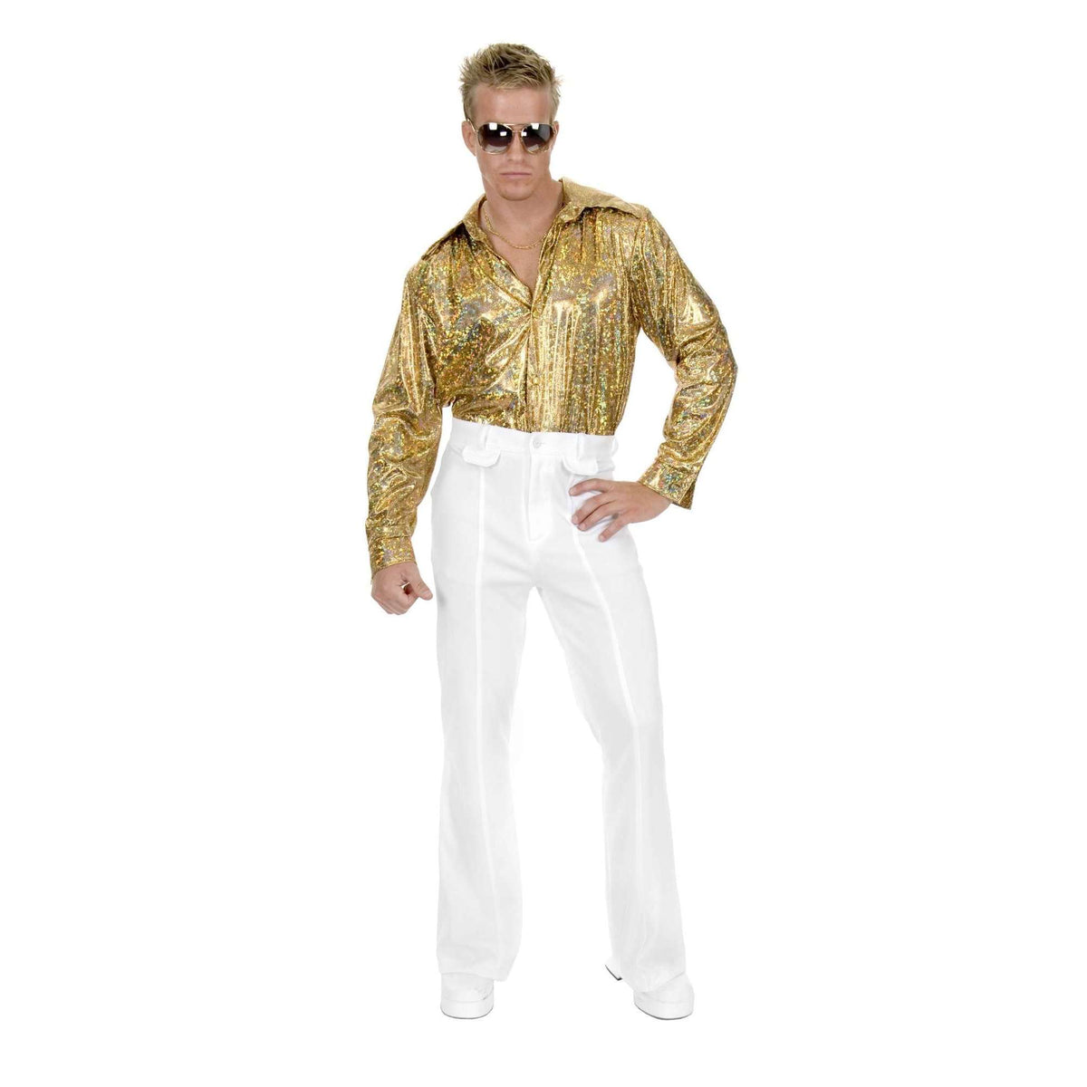 70s Golden Halographic Disco Adult Shirt