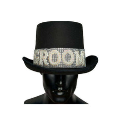 Black Groom Top Hat w/ Rhinestones