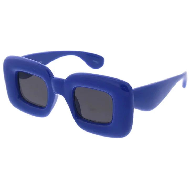 Plastic Large Puffy Square Frame Sunglasses