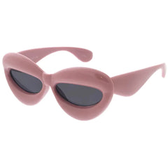 Plastic Large Puffy Cat Eye Frame Sunglasses