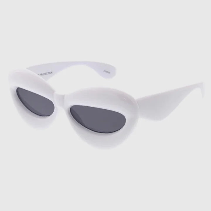 Plastic Large Puffy Cat Eye Frame Sunglasses