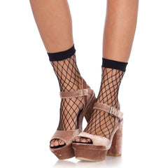 Diamond Fishnet Ankle Socks