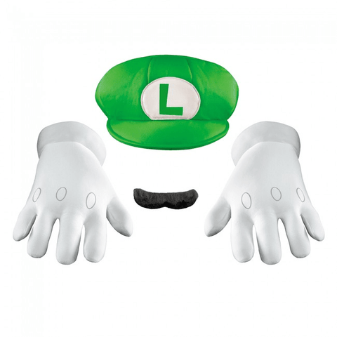 Super Mario Bros. Luigi Adult Costume Kit w/ Hat, Gloves & Mustache ...