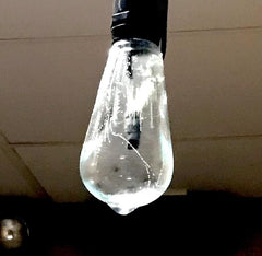 SMASHProps Breakaway Edison Filament Teardrop Light Bulb Prop - CLEAR / GOLD - Clear Bulb,Gold Base