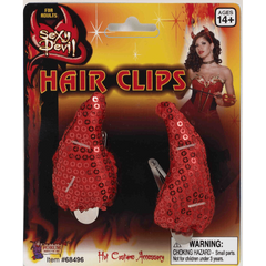 Sequin Devil Horn Hair Clips