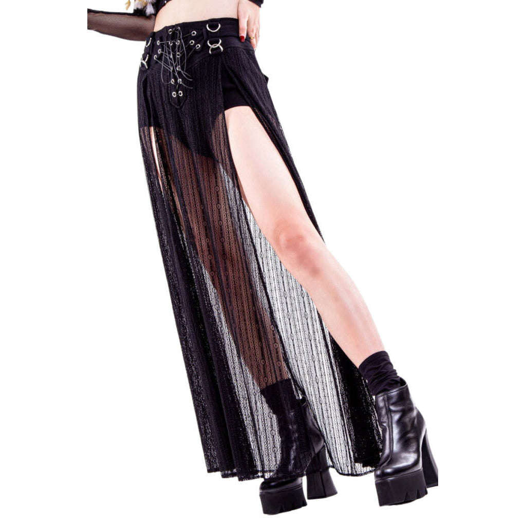 Gothic Transparent Lace Shorts Skirt