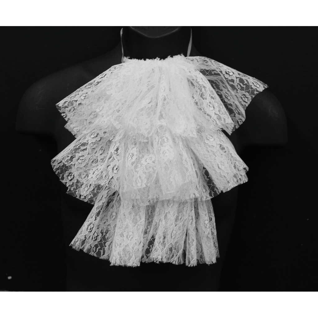 White Ruffle Jabot White Lace Jabot – AbracadabraNYC