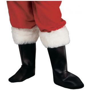 Santa Boot Tops Deluxe With Trim Adult Christmas Accessory