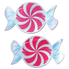 Peppermint Swirl Red on White Nipple Pasties