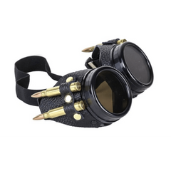 Black Bullet Goggles with Brass Bullets