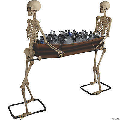 Poseable Skeletons Carrying Coffin Halloween Decoration