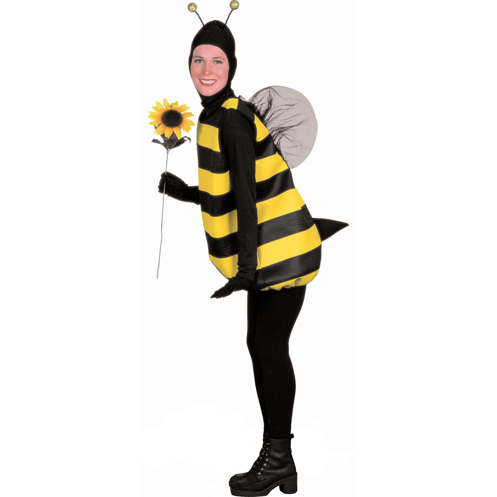 Bumble Bee One Piece Adult Costume w/ Headpiece And Stinger